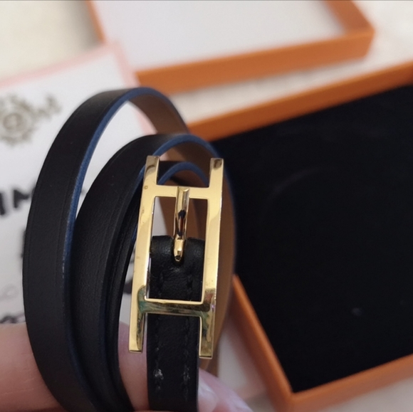 Hermes 3 tours leather bracelet Vintage authentic - Picture 4 of 5